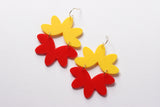 Handcrafted 3D Printed Earrings-Red & Yellow