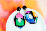 Handcrafted Polymer Clay Earrings- Gemtone Color Block