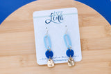 Handcrafted Polymer Clay Earrings- Blue & Gold