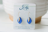 Handcrafted Polymer Clay Earrings- Pretty Blue & Gold