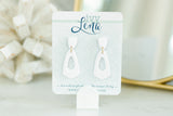 Handcrafted Polymer Clay Earrings- White