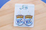 Handcrafted 3D Printed Earrings- KC Crown & Baseball