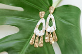 Handcrafted Polymer Clay Earrings- Gold & White (Copy)