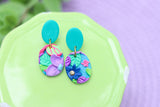 Handcrafted Polymer Clay Earrings- Lavender Lush Floral