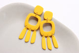 Handcrafted Polymer Clay Earrings-Yellow