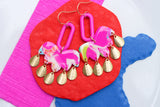 Handcrafted Polymer Clay Earrings- Fuchsia Fun