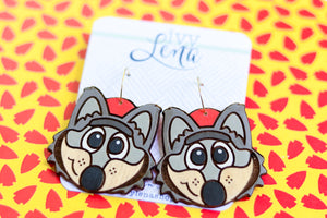 Handcrafted Wood Earrings- KC Wolf