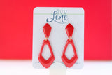 Handcrafted Polymer Clay Earrings- Red