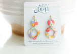 Handcrafted Polymer Clay Earrings- Warm Fall Circles Mix