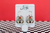 Handcrafted Wood Earrings- KC Wolf Hoop Charms