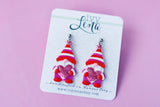 Handcrafted 3D Printed Earrings- Valentine’s Gnome