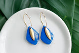 Handcrafted Polymer Clay Earrings- Pretty Blue & Gold
