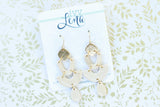 Handcrafted Polymer Clay Earrings- Gold & Cream