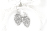 Handcrafted Polymer Clay Earrings- Silver Glitter Bulb