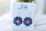 Handcrafted Wood Earrings- Flower Eight