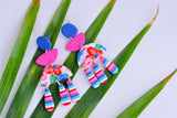 Handcrafted Polymer Clay Earrings- Vibrant Floral