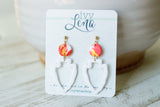 Handcrafted Polymer Clay Earrings-White Arrowhead