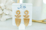 Handcrafted Polymer Clay Earrings- Gold