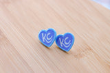 Handcrafted 3D Printed Stud Earrings- KC Hearts Large