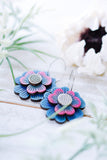 Handcrafted Wood Earrings- Flower Eight