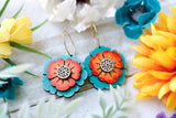 Handcrafted Wood Earrings- Flower Two