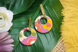 Handcrafted Polymer Clay Earrings- Purple Autumn Circles