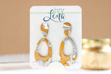 Handcrafted Polymer Clay Earrings- Silver & Gold