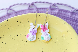 Handcrafted Polymer Clay Earrings- Easter Floral