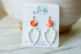 Handcrafted Polymer Clay Earrings-White Arrowhead