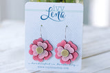 Handcrafted Wood Earrings- Flower One