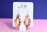 Handcrafted Polymer Clay Earrings- Golden Gem