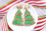 Handcrafted Polymer Clay Earrings- Green Holiday Tree