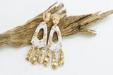 Handcrafted Polymer Clay Earrings- Gold & White (Copy)