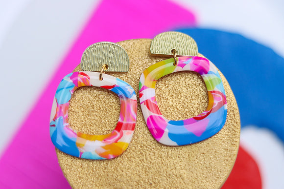 Handcrafted Polymer Clay Earrings- Fuchsia Fun