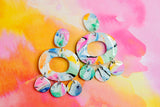 Handcrafted Polymer Clay Earrings- Gemtone Color Block Mix