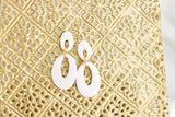 Handcrafted Polymer Clay Earrings- White