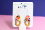 Handcrafted Polymer Clay Earrings- Golden Gem