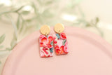 Handcrafted Polymer Clay Earrings- Pink Floral