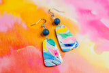 Handcrafted Polymer Clay Earrings- Gemtone Color Block Mix