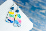 Handcrafted Polymer Clay Earrings- Gemtone Color Block Mix