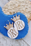 Handcrafted Polymer Clay Earrings- R Baseball