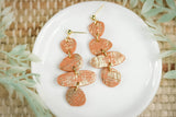 Handcrafted Polymer Clay Earrings- Pumpkin Spice Stacked Pebbles