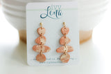 Handcrafted Polymer Clay Earrings- Pumpkin Spice Stacked Pebbles