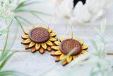 Handcrafted Wood Earrings- Flower Seven