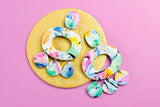 Handcrafted Polymer Clay Earrings- Gemtone Color Block Mix