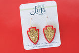 Handcrafted Polymer Clay Earrings- Glitter Arrowhead