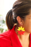 Handcrafted 3D Printed Earrings-Red & Yellow