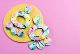 Handcrafted Polymer Clay Earrings- Gemtone Color Block Mix