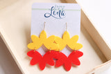 Handcrafted 3D Printed Earrings-Red & Yellow