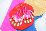 Handcrafted Polymer Clay Earrings- Fuchsia Fun